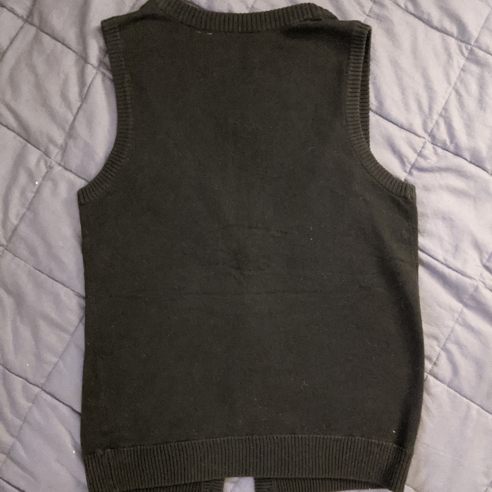 Buttom-Down Black Sweater Vest - Picture 3 of 4